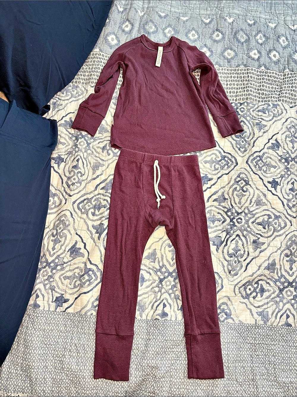 Childhoods Clothing Plum Ribbed Knit Sleep Set